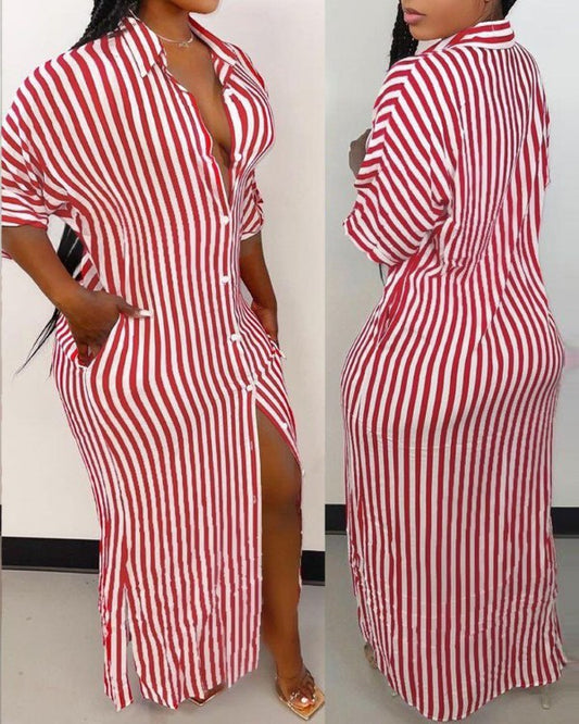 Delta  Queen Stripes Shirt Dress