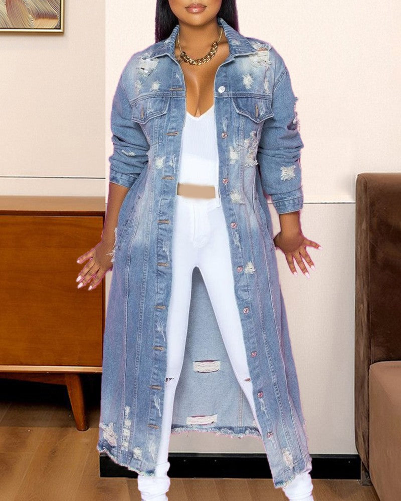 FULL LENGTH JEAN JACKET   THE LINDA