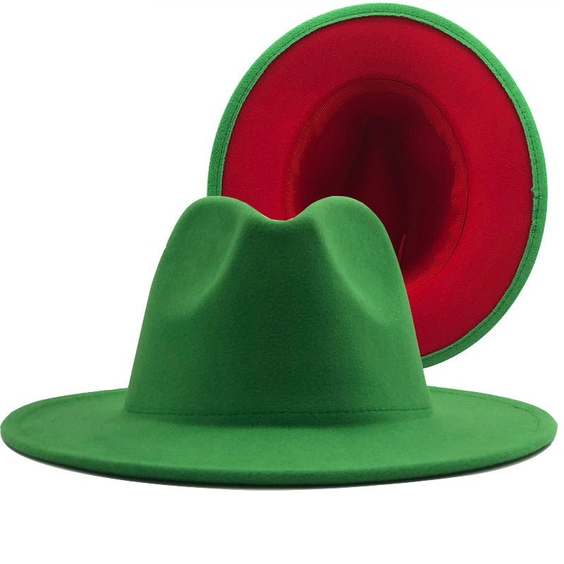 Green and red Bottom Fedora