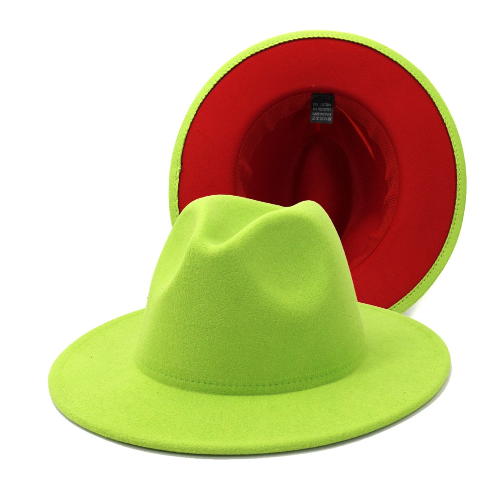 Lime and Red bottom Fedora