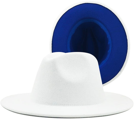 White Ocean - Two Color Fedora Hat (Unisex)